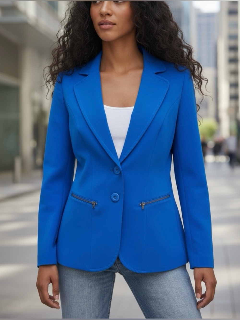 ARDEN B LUXE VINTAGE Royal Blue Tailored Blazer. Size M.